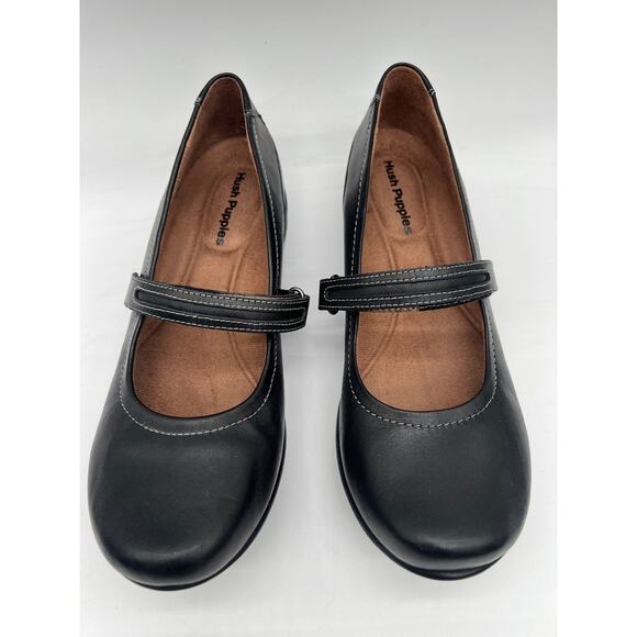 Hush Puppies Mary Jane Loafers Women’s 8 Black Leather Preppy Cottagecore Boho - Picture 4 of 9